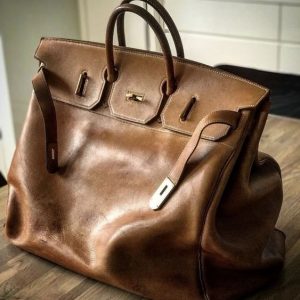 Выкройка для кожаной сумки модели Birkin.