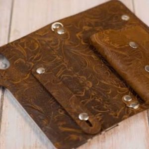 Выкройка кожаного чехла с отделением для кошелька для iPhone XR.