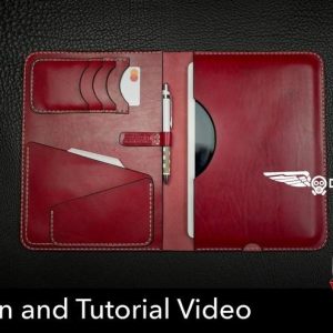 Выкройка для компактной кожаной папки с отделениями для планшета