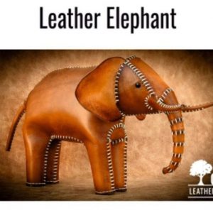 Выкройка маленькой игрушки-слона из кожи.