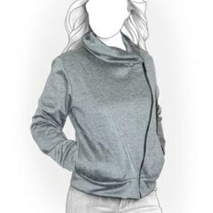 Выкройка женской толстовки на косой молнии.