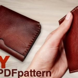Выкройка кожаной визитницы с внешним боковым карманом для банковских карт.