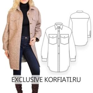 Выкройка женского пальто-рубашки