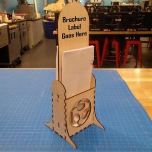 Макет подставки для брошюр с лазерной резкой и современным дизайном