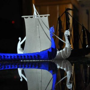 Модель викингского корабля для лазерной резки