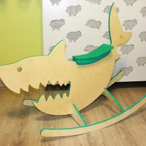 Макет лазерной резки для детской качалки в виде акулы
