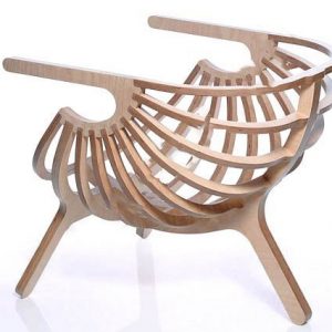 Макет кресла в форме ракушки для лазерной резки