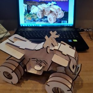 Макет 3D пазла в форме квадроцикла для лазерной резки
