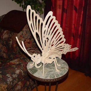 Макет лазерной резки в виде 3D-пазла с изображением бабочки