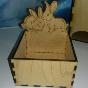 Макет коробки для лазерной резки с изображением кролика