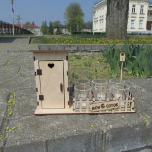 Подставка для рюмок из дерева с лазерной резкой