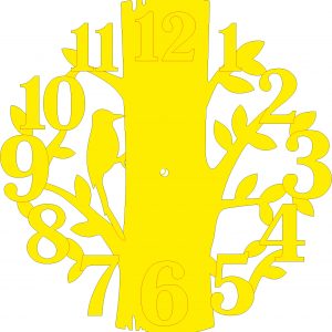 Часы с лазерной резкой в виде дятла на дереве