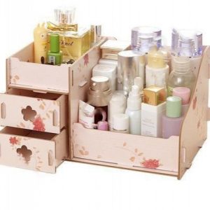 Макет лазерной резки комода для косметики с несколькими ящиками и отделениями