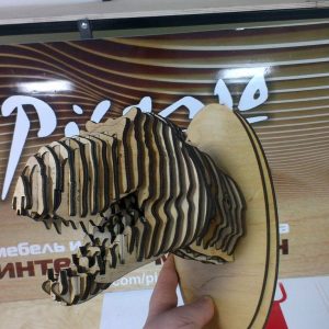 Макет 3D пазла в форме тираннозавра для лазерной резки