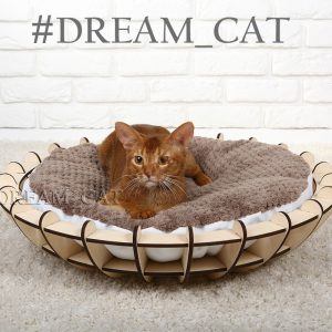 Макет лазерной резки для создания лежанок для животных с уникальным дизайном и элементами декора