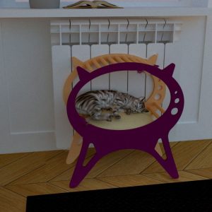 Макет лежанки для кота для лазерной резки с комфортным дизайном для питомцев