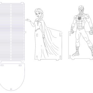 Макет органайзера для карандашей с несколькими стаканами для лазерной резки