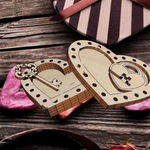 Макет шкатулки с ключом для лазерной резки