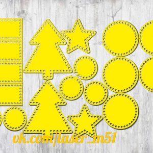 Макет донышек для вязания из дерева с отверстиями для удобного закрепления ниток и пряжи