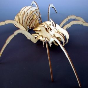 Макет лазерной резки для 3D-пазла в виде паука с детализированным дизайном