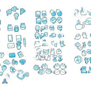 Макет лазерной резки для значков с разнообразными дизайнами