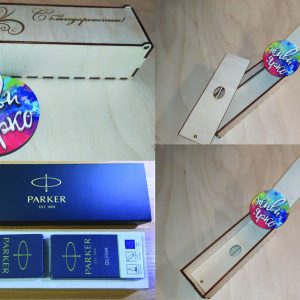 Макет лазерной резки подарочной коробочки для ручки и стержней с элегантным дизайном для праздников и особых случаев.