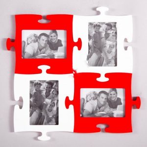 Макет лазерной резки фоторамки в виде пазла