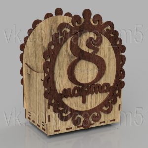 Макет для лазерной резки коробочки с праздничным дизайном