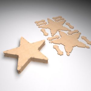 Макет детского пазла в форме звезды для лазерной резки