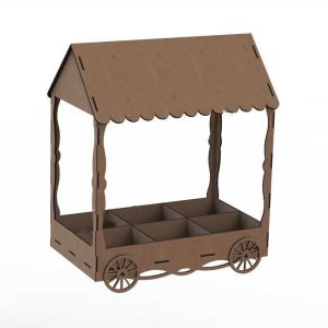 Макет кареты-пазла для лазерной резки