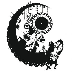 Часы с дизайном в стиле "Алиса в зазеркалье"