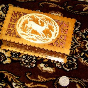 Макет резной шкатулки для лазерной резки с изысканным орнаментом