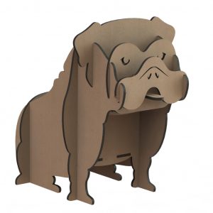 Макет органайзера в форме бульдога для лазерной резки