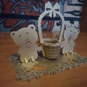 Мини-кашпо в форме мишек для лазерной резки