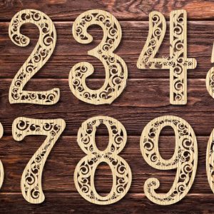 Макет комплекта 3D пазлов с резными цифрами