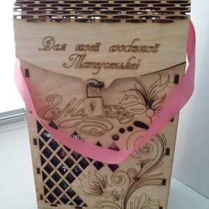 Макет подарочной коробки для вина для лазерной резки