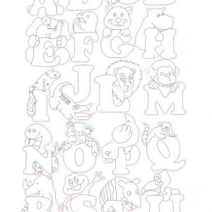 Макет лазерной резки с английским алфавитом