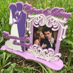 Элегантная свадебная фоторамка с лазерной резкой