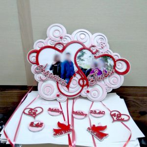 Макет свадебной метрики и фоторамки для лазерной резки с декоративными элементами и персонализацией