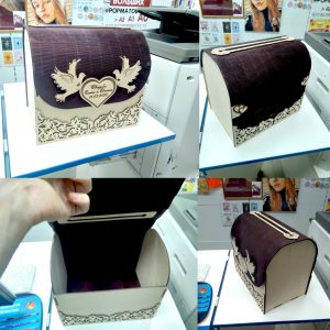 Макет коробки для свадебных подарков и денежных вложений