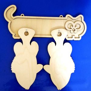 Макет для лазерной резки декоративного подставки с изображением кота