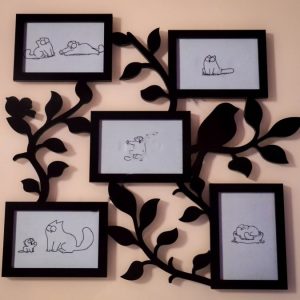 Макет фоторамки с изображением птичек