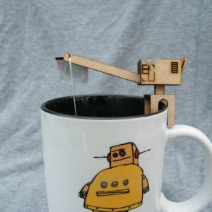 Макет кран для чайного пакетика с лазерной резкой для дизайна