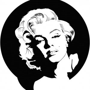 Стильный макет лазерной резки с изображением Мэрилин Монро