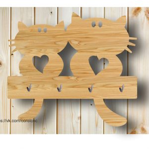 Ключница с оригинальным дизайном "Два кота"