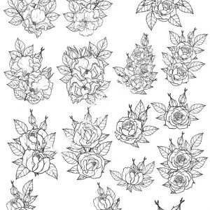 Макет для лазерной гравировки с изображением цветов