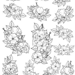 Макет для лазерной гравировки с изображением цветочного узора