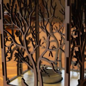 Макет лазерной резки резного подсвечника с изысканным дизайном для украшения интерьера