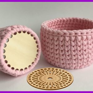 Макет резного донышка для лазерной резки с детализированным узором