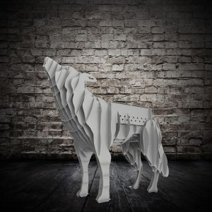 Макет лазерной резки для 3D пазла в форме волка